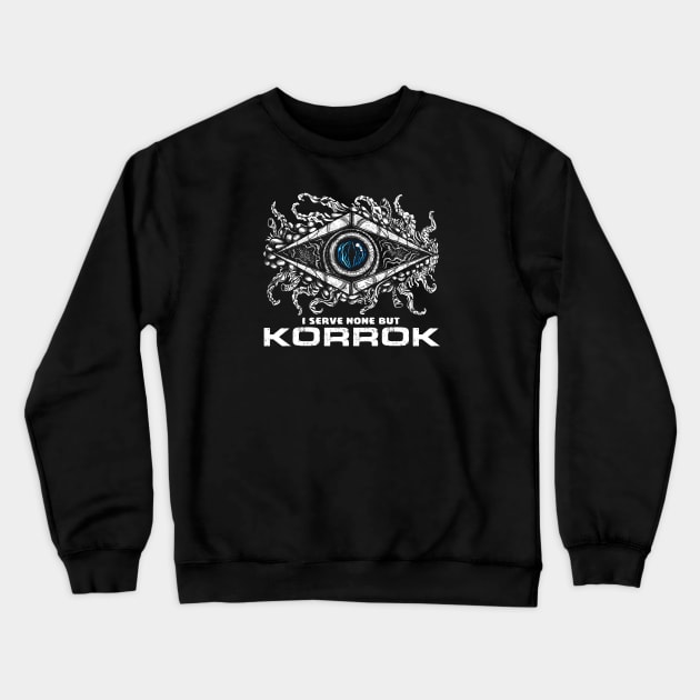 Korrok (Black Print) Crewneck Sweatshirt by Miskatonic Designs